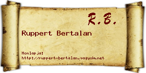Ruppert Bertalan névjegykártya