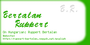 bertalan ruppert business card